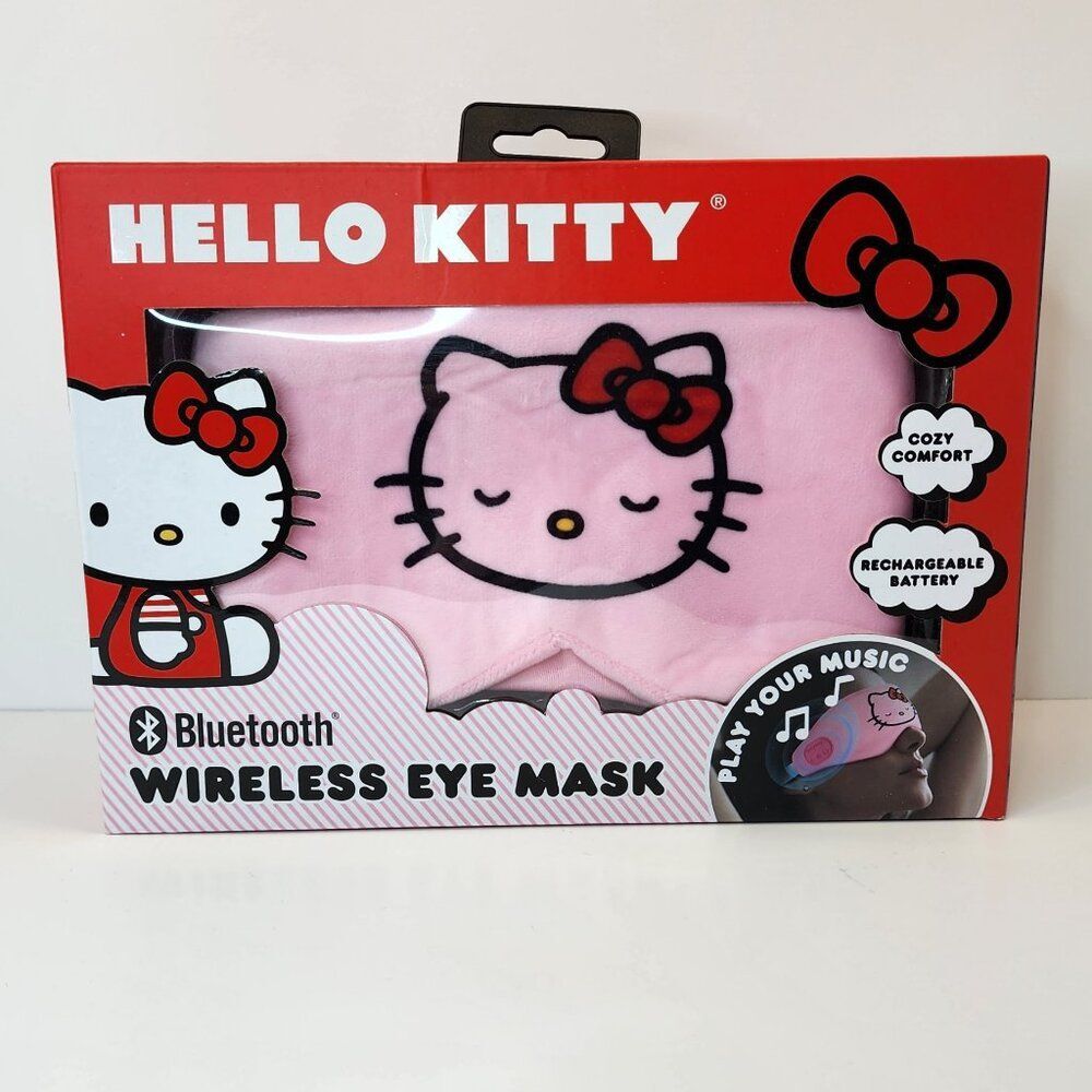 Hello Kitty Wireless Eye Mask | Bluetooth Play Music White Noise Audio Book NEW